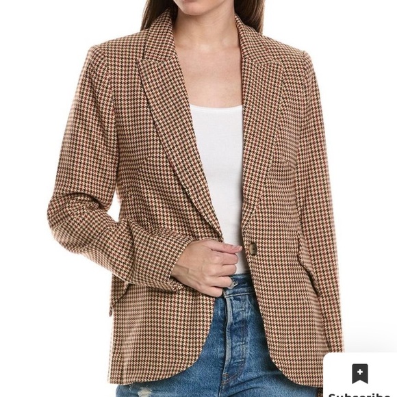 T Tahari
Peak Lapel Blazer hounds tooth brown tones - Picture 1 of 9